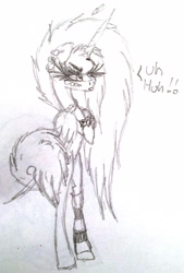 Size: 1921x2846 | Tagged: safe, artist:beamybutt, derpibooru import, oc, oc only, oc:moonbeam, alicorn, pony, alicorn oc, annoyed, clothes, eyelashes, female, horn, leg warmers, lineart, mare, signature, talking, traditional art, wings