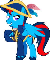 Size: 3310x3931 | Tagged: safe, artist:limedazzle, derpibooru import, oc, oc only, oc:andrew swiftwing, pegasus, alternate universe, clothes, coat, feather, hat, male, sailor, stallion, swashbuckler, tricorne, vector, wings