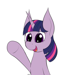 Size: 1797x1960 | Tagged: safe, artist:wapamario63, twilight sparkle, pony, unicorn, cute, female, flat colors, looking at you, mare, open mouth, simple background, smiling, solo, transparent background, twiabetes, underhoof, wave
