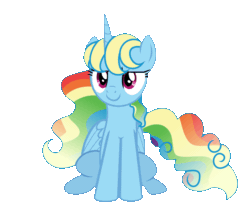 Size: 1200x1033 | Tagged: safe, artist:lincolnbrewsterfan, derpibooru exclusive, derpibooru import, rainbow dash, alicorn, pony, alicornified, alternate hairstyle, alternate tailstyle, alternate universe, animated, beautiful, beautiful hair, cute, dashabetes, ethereal mane, ethereal tail, female, flowing mane, flowing tail, folded wings, frame by frame, gif, happy, horn, looking forward, mare, perfect loop, precious, princess of loyalty, princess rainbow dash, race swap, rainbowcorn, simple background, sitting, smiling, solo, transparent background, vector, wings