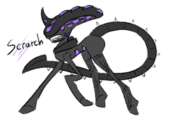 Size: 557x385 | Tagged: safe, derpibooru import, oc, oc:scratch, alien, pony, unicorn, alien (franchise), solo, teeth, xenomorph, xenoquine