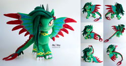 Size: 2400x1262 | Tagged: safe, artist:meplushyou, derpibooru import, oc, oc:ember roar, dracony, dragon, hybrid, pony, female, irl, mare, photo, plushie, pokémon, solo, wings