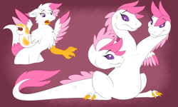 Size: 1280x768 | Tagged: safe, artist:tomek1000, derpibooru import, oc, oc:foxxy hooves, hippogriff, hydra, female, hippogriff oc, hydrafied, multiple heads, open mouth, species swap, sweat, sweatdrop, three heads, transformation