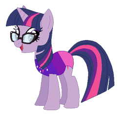 Size: 430x415 | Tagged: safe, artist:selenaede, artist:user15432, derpibooru import, sci-twi, twilight sparkle, unicorn twilight, pony, unicorn, equestria girls, base used, clothes, cutie mark, cutie mark on clothes, equestria girls ponified, glasses, leotard, looking at you, olympics, open mouth, ponified, simple background, sports, sports outfit, sporty style, swimsuit, transparent background, unicorn sci-twi