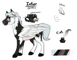 Size: 1500x1161 | Tagged: safe, artist:eperyton, derpibooru import, oc, oc only, pegasus, pony, colored hooves, heterochromia, pegasus oc, reference sheet, simple background, smiling, solo, white background