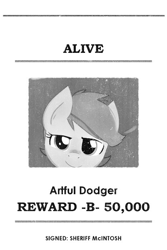 Size: 467x700 | Tagged: safe, derpibooru import, oc, oc:artful dodger, earth pony, criminal, criminal scum, male, stallion, wanted poster