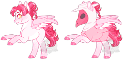 Size: 1550x750 | Tagged: safe, artist:lavvythejackalope, derpibooru import, oc, oc only, pegasus, pony, clothes, duo, hoof polish, pegasus oc, plague doctor mask, rearing, see-through, simple background, smiling, transparent background, wings