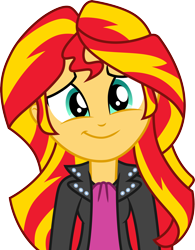 Size: 3000x3853 | Tagged: safe, artist:cloudyglow, derpibooru import, sunset shimmer, equestria girls, rainbow rocks, cute, shimmerbetes, smiling, solo, vector