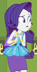 Size: 302x577 | Tagged: safe, derpibooru import, screencap, rarity, better together, equestria girls, fomo, cropped, rarity peplum dress, solo