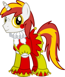 Size: 2839x3336 | Tagged: safe, artist:feathertrap, part of a set, oc, oc:mirthful, pony, unicorn, 1000 hours in gimp, jester, jester motley, male, ruff (clothing), simple background, solo, stallion, story in description, transparent background