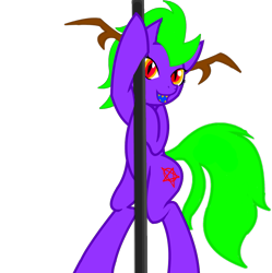 Size: 999x1004 | Tagged: safe, artist:insanespyro, derpibooru import, oc, oc only, pole dancing, simple background, solo, stripper pole, white background