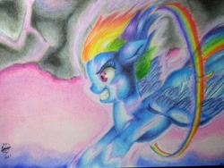 Size: 840x630 | Tagged: safe, artist:shadowingartist, derpibooru import, rainbow dash, cutie mark, smiling, sonic rainboom, wings