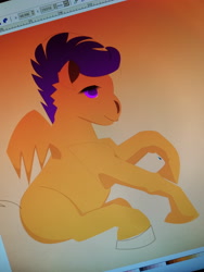 Size: 3072x4096 | Tagged: safe, derpibooru import, scootaloo, pegasus, female, inkscape, photo, sitting, solo, spread wings, wip
