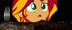 Size: 1920x808 | Tagged: safe, derpibooru import, matilda, sunset shimmer, equestria girls, cake, food