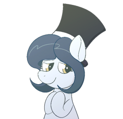 Size: 1184x1148 | Tagged: safe, artist:xppp1n, oc, oc:hattsy, earth pony, pony, female, lidded eyes, mare, simple background, smiling, solo, top hat, transparent background