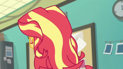 Size: 3410x1920 | Tagged: safe, derpibooru import, screencap, sunset shimmer, better together, equestria girls, forgotten friendship, faceless female, female, offscreen character, solo