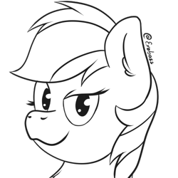 Size: 500x500 | Tagged: safe, artist:exobass, derpibooru import, rainbow dash, bust, lineart, portrait, simple background, solo, transparent background