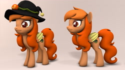 Size: 1920x1080 | Tagged: safe, artist:whiteskypony, derpibooru import, oc, oc:pumpkin punch, pegasus, pony, 3d, female, hat, mare, solo, two toned wings, wings, witch hat