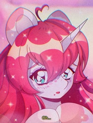 Size: 900x1200 | Tagged: safe, artist:pierogarts, derpibooru import, oc, alicorn, pony, unicorn, 90s anime, bust, icon, portrait, solo