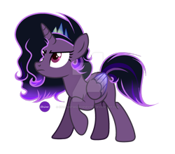 Size: 900x788 | Tagged: safe, artist:stardustshadowsentry, derpibooru import, oc, alicorn, pony, deviantart watermark, female, mare, obtrusive watermark, offspring, parent:king sombra, parent:twilight sparkle, parents:twibra, simple background, solo, transparent background, watermark