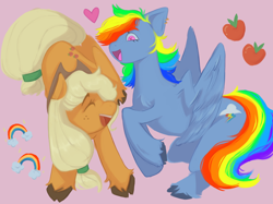 Size: 2048x1535 | Tagged: artist needed, source needed, safe, derpibooru import, applejack, rainbow dash, earth pony, pegasus, pony, appledash, female, lesbian, shipping