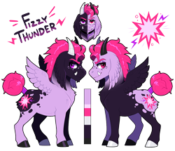 Size: 1000x858 | Tagged: safe, artist:lastnight-light, derpibooru import, oc, oc:fizzy thunder, pegasus, pony, fangs, horns, male, simple background, solo, stallion, transparent background