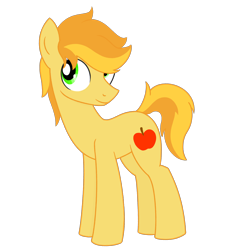 Size: 2490x2490 | Tagged: safe, artist:superderpybot, braeburn, earth pony, pony, male, missing accessory, simple background, solo, stallion, transparent background