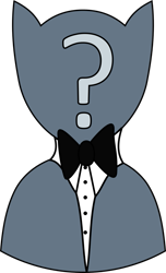 Size: 741x1221 | Tagged: artist needed, safe, pony, anonymous, bowtie, buttons, collar, furbooru, outline, question mark, recreation, simple background, transparent background