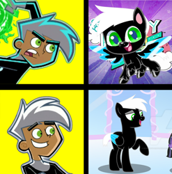 Size: 760x768 | Tagged: safe, artist:boboiboypaintuni17, artist:kayman13, derpibooru import, human, pegasus, pony, my little pony: pony life, crossed arms, danny phantom, drake, drama, energy ball, exploitable meme, female, g4 purist, hotline bling, male, meme, offscreen character, op can't let go, op is a cuck, op is trying to be funny, op is trying to start shit, op is weird, op isn't even trying anymore, op stop please, ponified, pony life drama