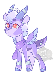 Size: 500x666 | Tagged: safe, artist:lavvythejackalope, derpibooru import, oc, oc only, deer, pegasus, pony, clothes, cloven hooves, pegadeer, pegasus oc, scarf, simple background, transparent background, wings