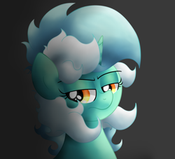 Size: 3235x2937 | Tagged: safe, artist:background basset, derpibooru import, lyra heartstrings, pony, unicorn, angry, bust, gray background, simple background, solo
