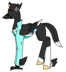 Size: 2716x2956 | Tagged: safe, artist:agdapl, derpibooru import, hippogriff, clothes, crossover, headset, hippogriffied, male, medic, simple background, solo, species swap, team fortress 2, transparent background