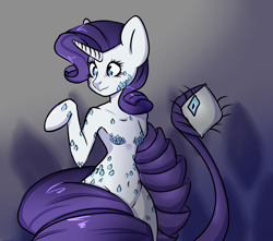 Size: 3400x3000 | Tagged: safe, artist:ranillopa, derpibooru import, rarity, monster pony, pony, unicorn, digital art, female, hooves, mare, solo, tail