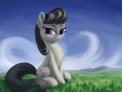 Size: 3000x2250 | Tagged: safe, artist:flusanix, derpibooru import, octavia melody, earth pony, pony, female, grass, high res, mare, sitting, sitting on grass, solo