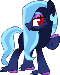 Size: 1513x1904 | Tagged: safe, artist:kurosawakuro, derpibooru import, oc, earth pony, pony, fangs, female, hoof fluff, long feather, mare, offspring, parent:arctic lily, parent:crystal beau, simple background, slit eyes, solo, transparent background, unshorn fetlocks