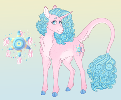 Size: 3300x2728 | Tagged: safe, artist:bluet0ast, derpibooru import, oc, oc only, pony, unicorn, abstract background, chest fluff, cloven hooves, colored hooves, female, horn, leonine tail, magical lesbian spawn, mare, offspring, parent:pinkie pie, parent:princess celestia, parents:pinkielestia, solo, unicorn oc