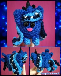 Size: 1024x1280 | Tagged: safe, artist:casquitos kawaii, derpibooru import, princess luna, alicorn, pony, amigurumi, crochet, handmade, irl, photo, plushie, solo