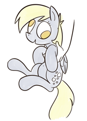 Size: 367x511 | Tagged: safe, artist:cookieboy011, derpibooru import, derpy hooves, pegasus, cute, hand, no pupils, simple background, solo, white background