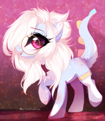 Size: 3473x4019 | Tagged: safe, artist:krissstudios, derpibooru import, oc, dracony, dragon, hybrid, clothes, female, glasses, socks, solo