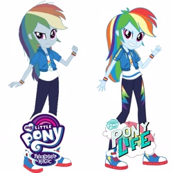 Size: 2289x2289 | Tagged: safe, derpibooru import, mean rainbow dash, rainbow dash, better together, equestria girls, my little pony: pony life, the mean 6, bean mouth, calarts, clone, fake rainbow dash