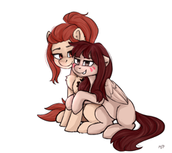 Size: 1214x1080 | Tagged: safe, artist:haruhi-il, pony, brigitte, d.va, female, lesbian, mare, mekanic, non-mlp shipping, overwatch, ponified, shipping, whisker markings