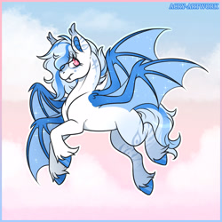 Size: 1600x1600 | Tagged: safe, artist:acry-artwork, derpibooru import, oc, oc only, bat pony, pony, bat pony oc, four wings, multiple wings, solo, wings