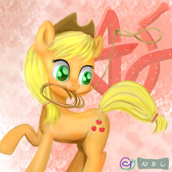 Size: 2480x2480 | Tagged: safe, artist:cxynbl, derpibooru import, applejack, earth pony, pony, cute, jackabetes, lasso, mouth hold, rope, solo