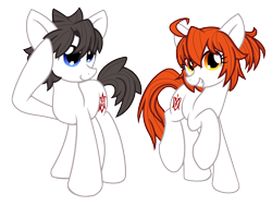 Size: 3032x2282 | Tagged: safe, artist:geraritydevillefort, derpibooru import, earth pony, pony, fate/grand order, gudako, gudao, ponified, simple background, transparent background