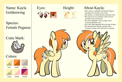 Size: 1920x1301 | Tagged: safe, artist:alexdti, derpibooru import, oc, oc:kayla goldenwing, pegasus, pony, female, mare, reference sheet, solo