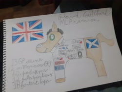 Size: 4128x3096 | Tagged: safe, derpibooru import, screencap, pony, david coulthard, formula 1, great britain, ponified, solo, traditional art, united kingdom