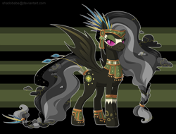 Size: 2276x1728 | Tagged: safe, artist:shadobabe, derpibooru import, daring do, pegasus, pony, bodypaint, looking at you, nightmare daring do, nightmarified