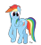 Size: 1662x1812 | Tagged: safe, artist:mark_ml, rainbow dash, pegasus, pony, blue coat, blushing, cute, cutie mark, dashabetes, female, mare, multicolored mane, multicolored tail, raised hoof, raised leg, simple background, smiling, solo, transparent background, wings