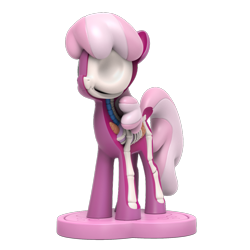 Size: 1000x1000 | Tagged: safe, derpibooru import, part of a set, cheerilee, earth pony, pony, 3d render, bone, dissectibles, female, freeny's hidden dissectibles, merchandise, organs, simple background, skeleton, solo, transparent background
