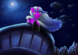 Size: 4960x3508 | Tagged: safe, artist:creeperzone, derpibooru import, oc, unicorn, female, moon, night, solo